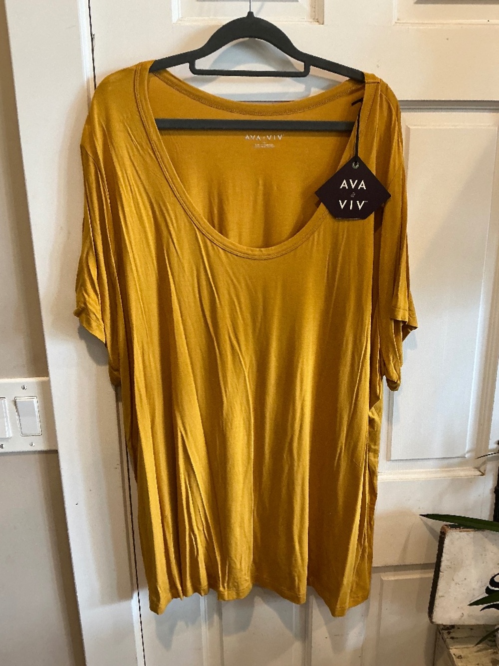 Ava Viv oversized t shirt in ochre mustard yellow!  Brand new with tags! Plus 4x
